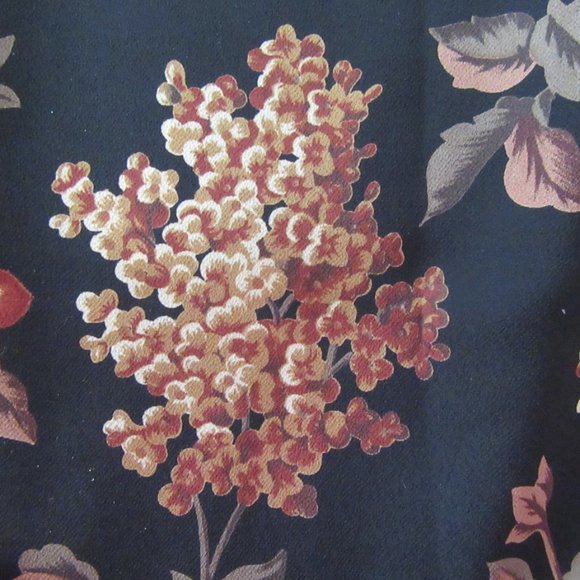 Vintage 1990s black & terracotta floral wrap midi skirt & scarf sz. 16 - Picture 13 of 14